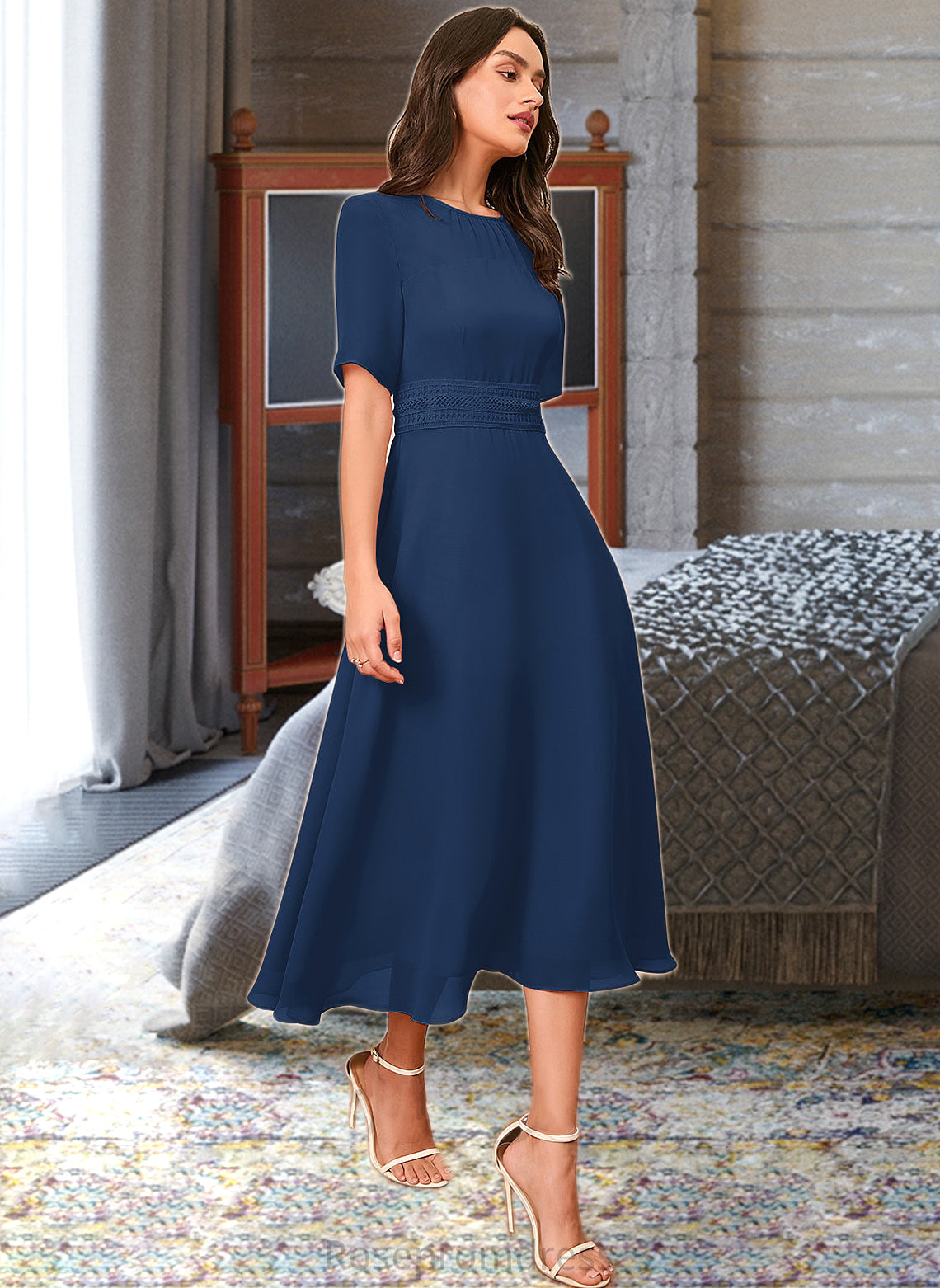 Tess A-Line Knee-Length Bridesmaid Dress SRSP0012894