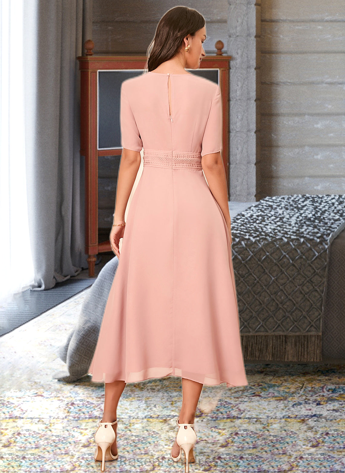 Tess A-Line Knee-Length Bridesmaid Dress SRSP0012894