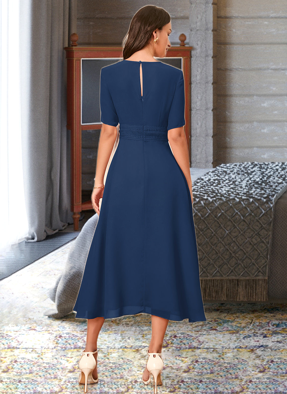 Tess A-Line Knee-Length Bridesmaid Dress SRSP0012894