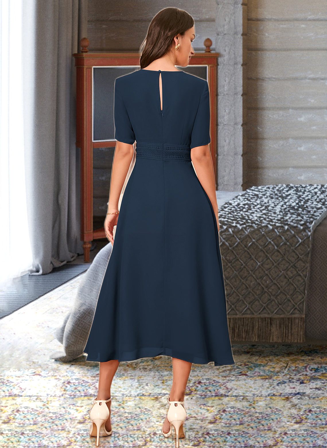 Tess A-Line Knee-Length Bridesmaid Dress SRSP0012894