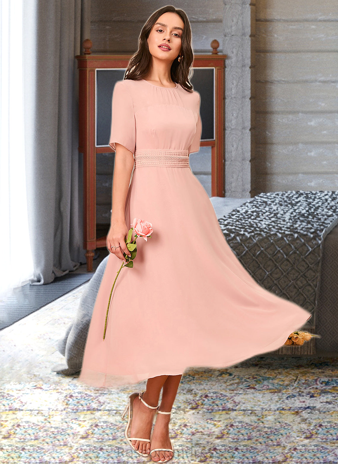 Tess A-Line Knee-Length Bridesmaid Dress SRSP0012894