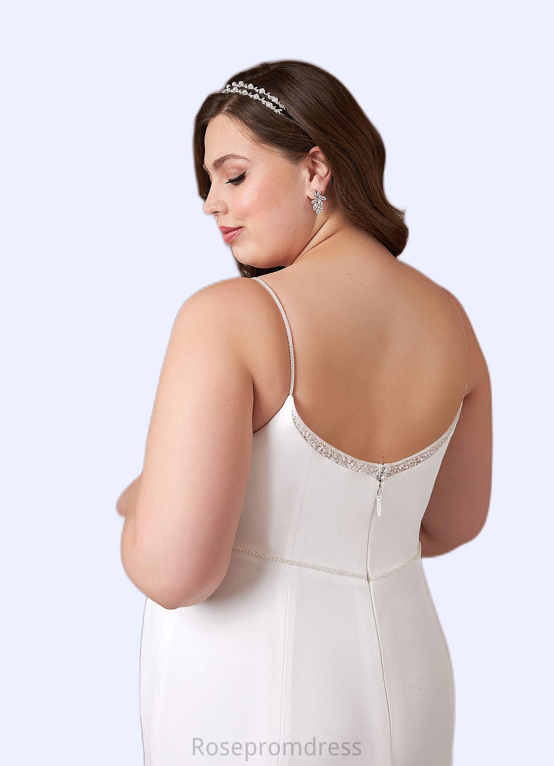 Frances Mermaid Sequins Stretch Crepe Chapel Train Dress SRSP0020112