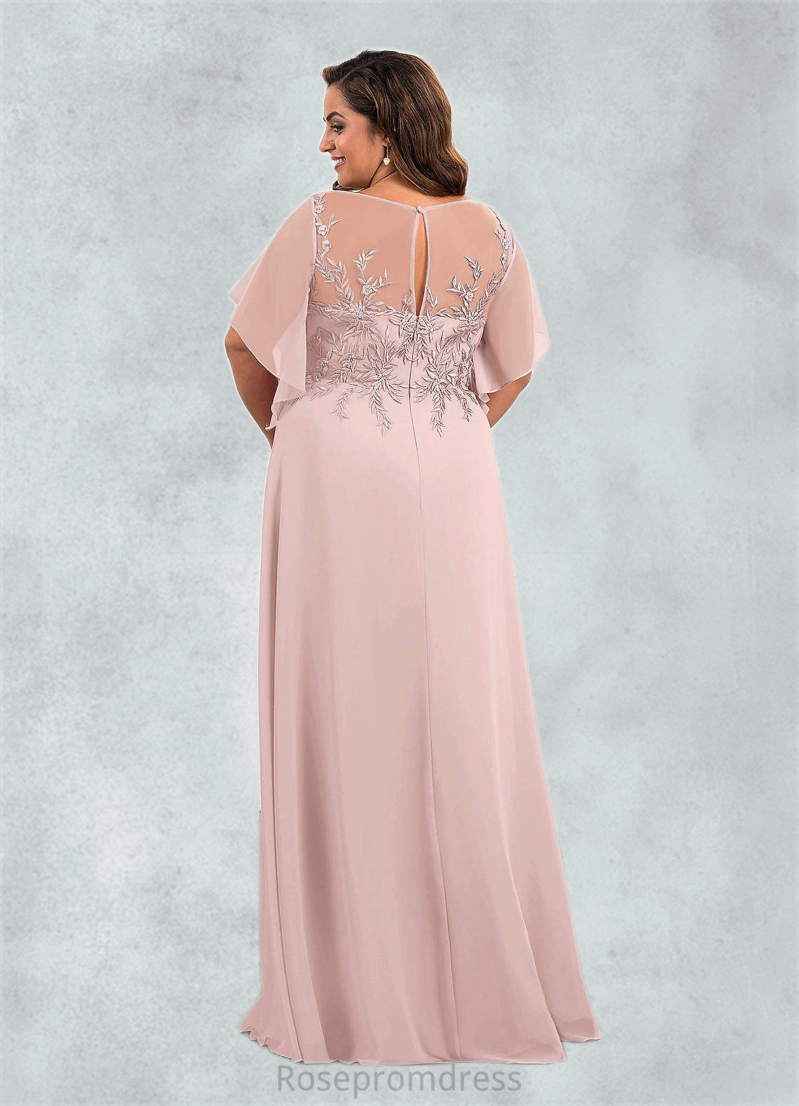 Eliana A-Line Sequins Chiffon Floor-Length Dress SRSP0019873