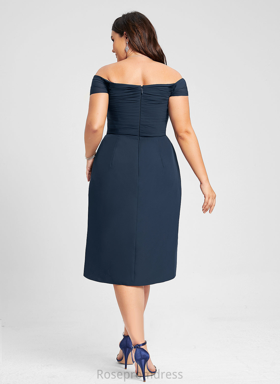 Karla Sheath/Column Dress Off-the-Shoulder Cocktail Dresses Asymmetrical Ruffle Chiffon With Cocktail