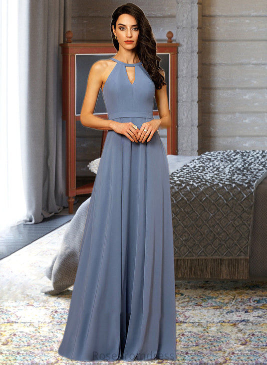 Jacquelyn A-Line Scoop Neck Floor-Length Chiffon Bridesmaid Dress SRSP0013018