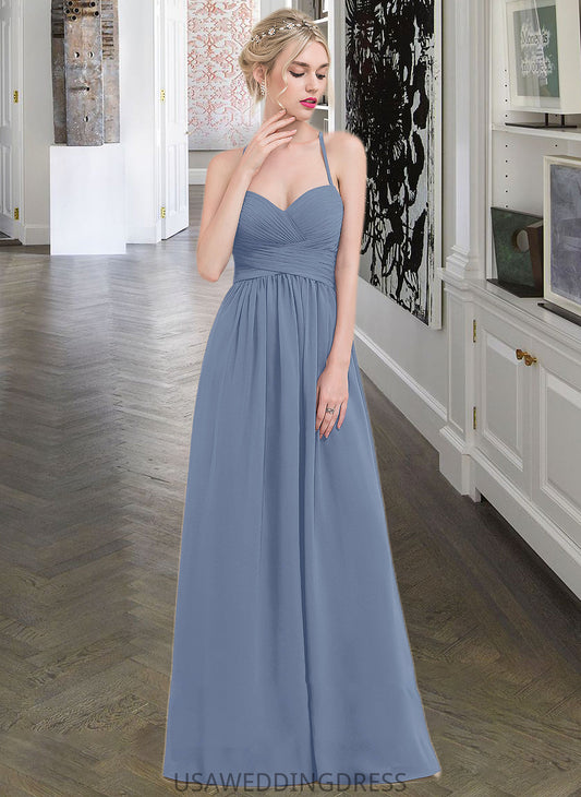 Phoebe A-line Sweetheart Floor-Length Chiffon Bridesmaid Dress With Ruffle DSP0013020