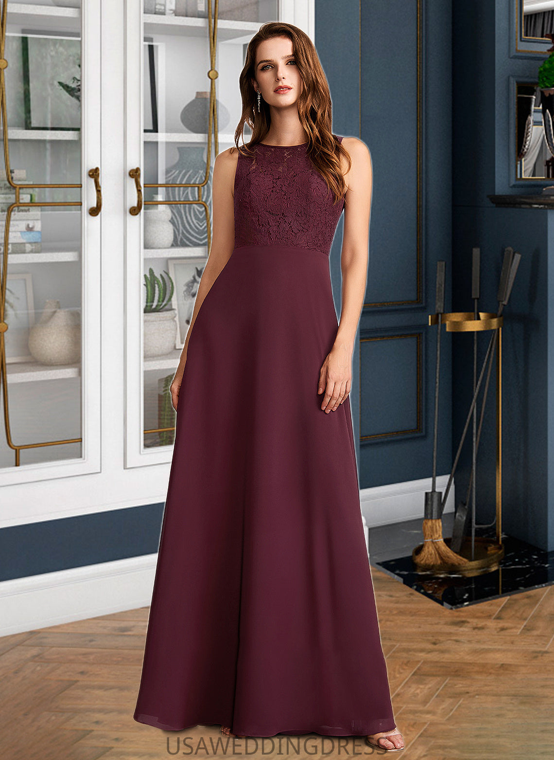 Adrianna A-Line Floor-Length Bridesmaid Dress DSP0013118
