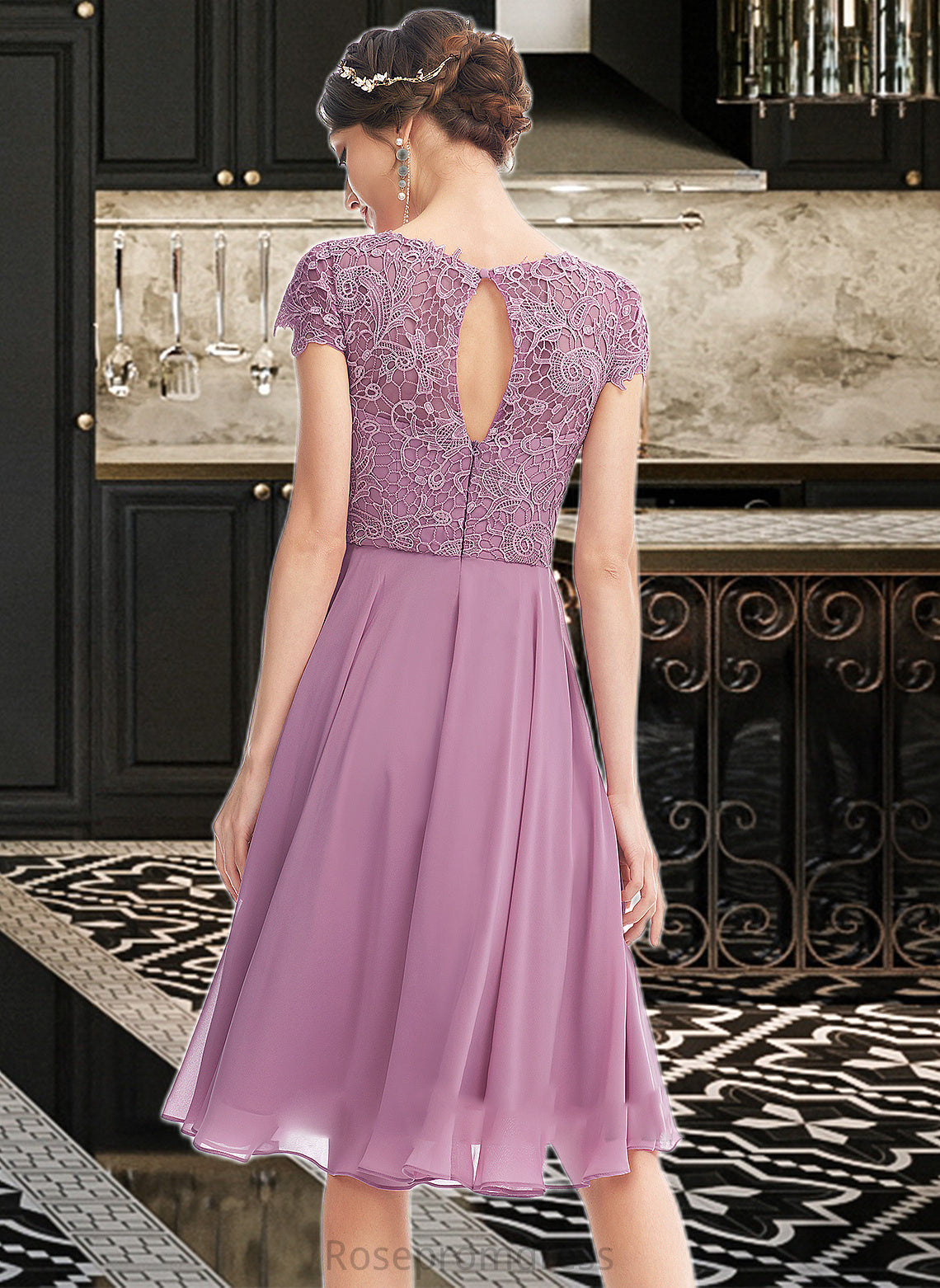 Whitney A-Line Scoop Neck Knee-Length Bridesmaid Dress SRSP0013119