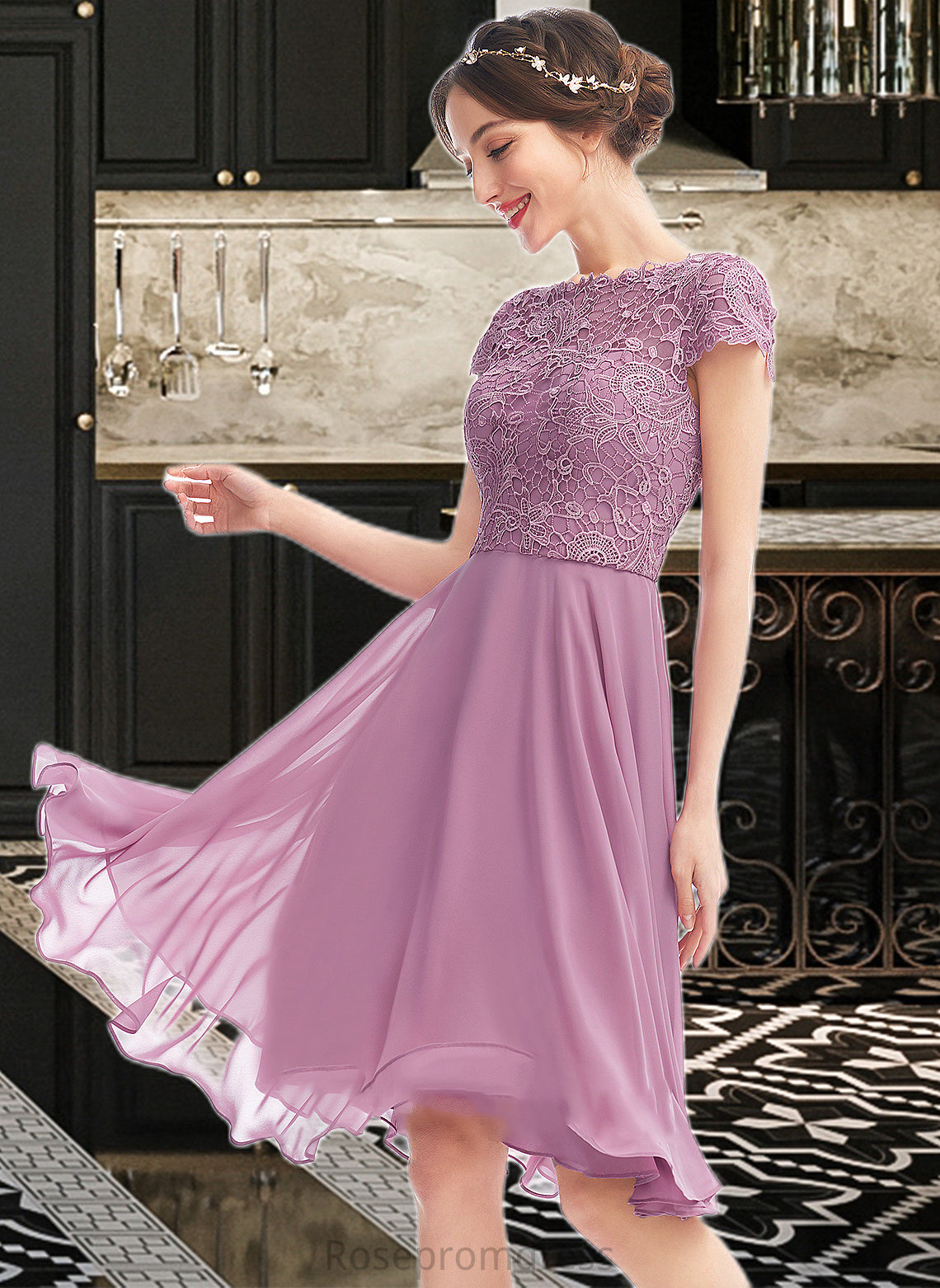 Whitney A-Line Scoop Neck Knee-Length Bridesmaid Dress SRSP0013119
