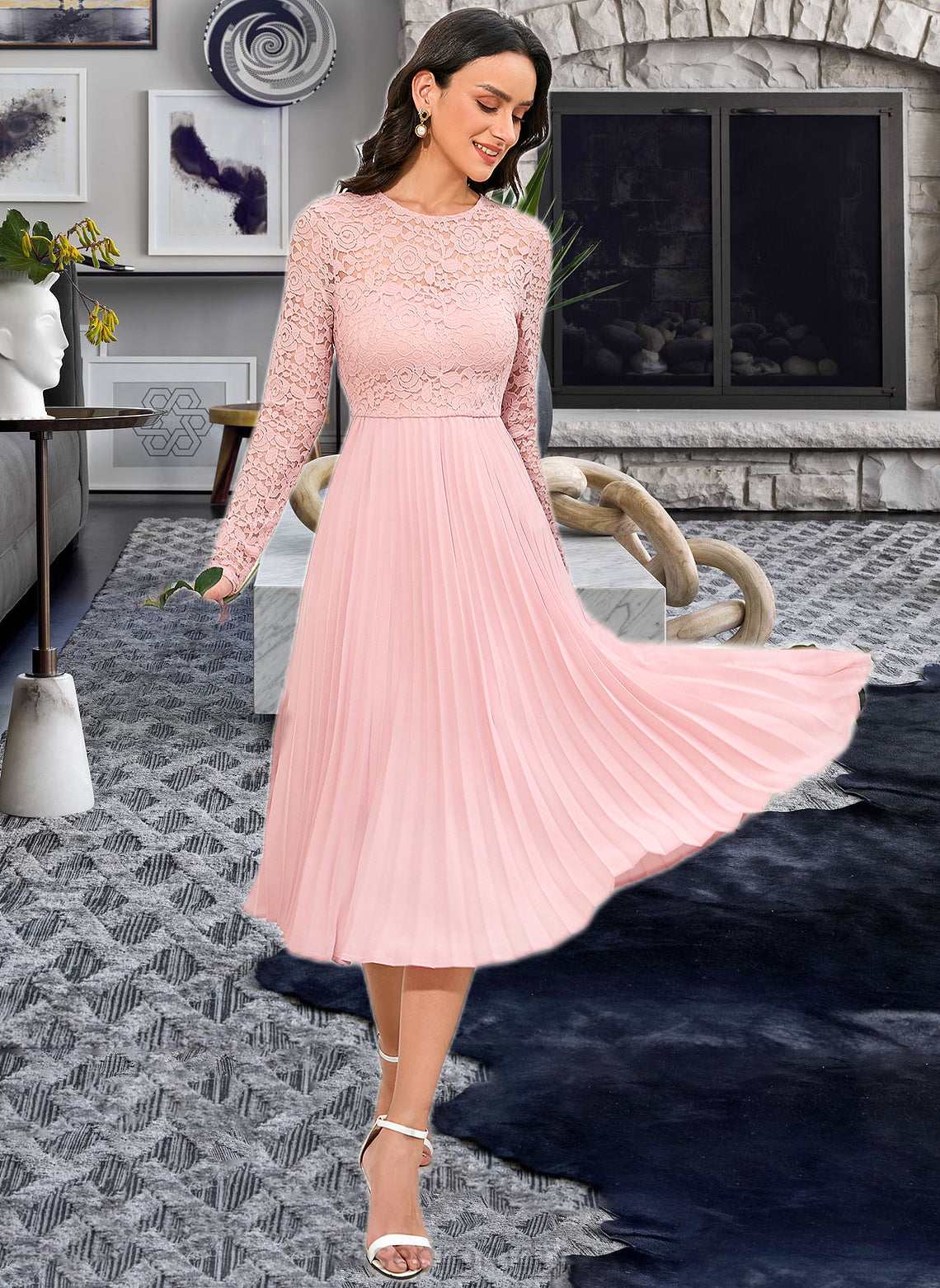 Deborah A-Line Knee-Length Bridesmaid Dress SRSP0013126