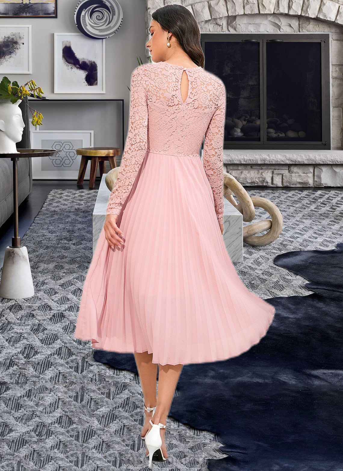 Deborah A-Line Knee-Length Bridesmaid Dress SRSP0013126