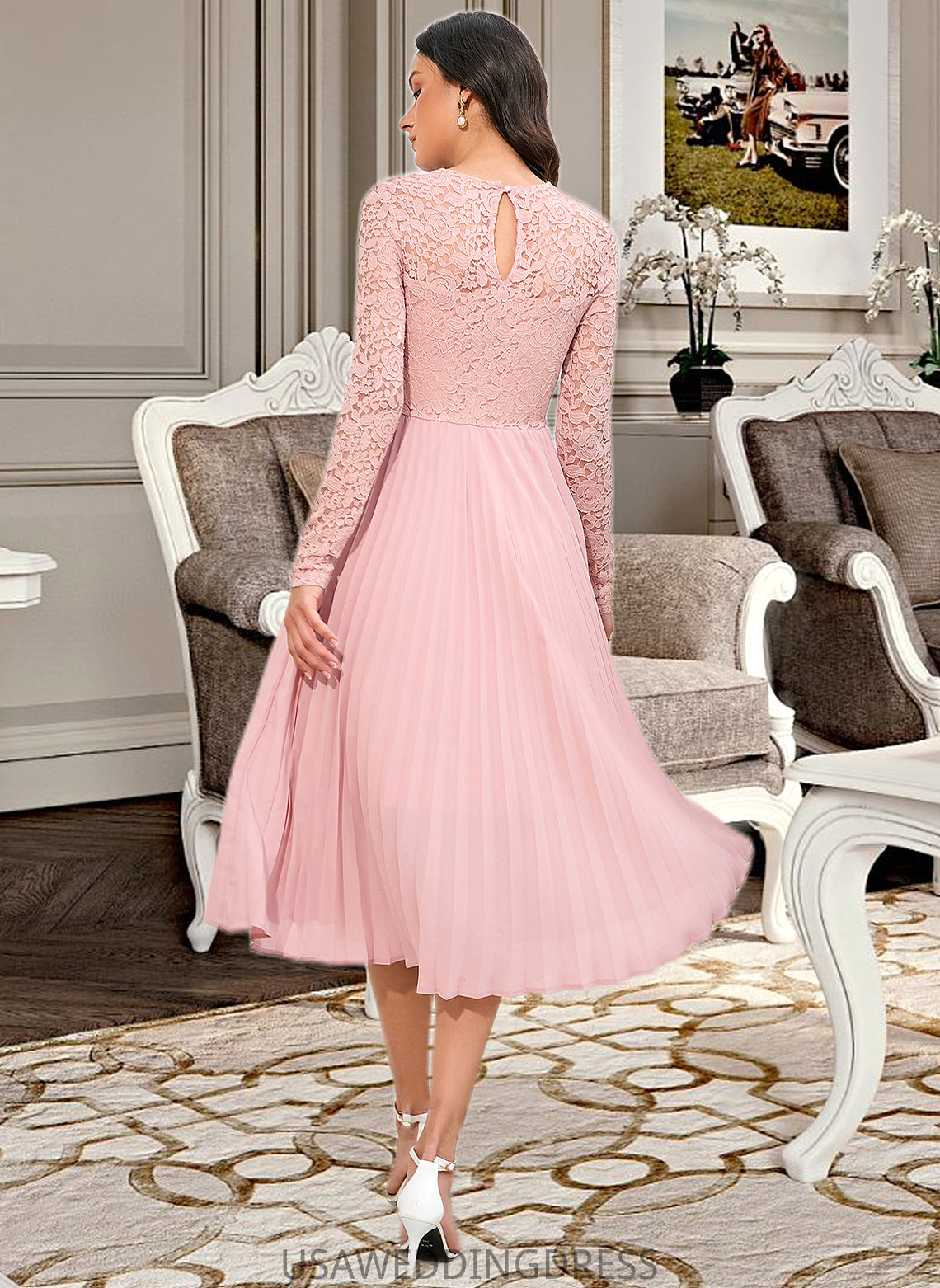 Hallie A-Line Knee-Length Bridesmaid Dress DSP0013126