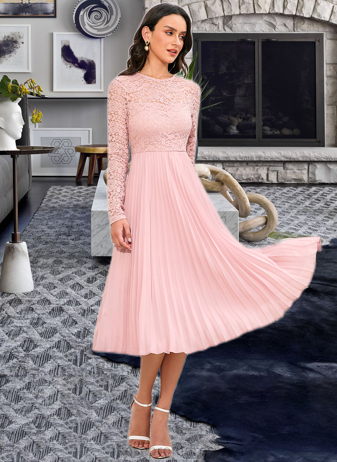 Deborah A-Line Knee-Length Bridesmaid Dress SRSP0013126