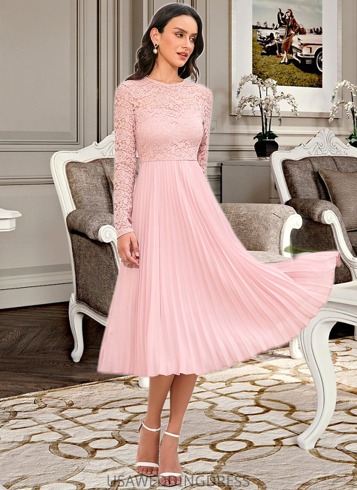 Hallie A-Line Knee-Length Bridesmaid Dress DSP0013126