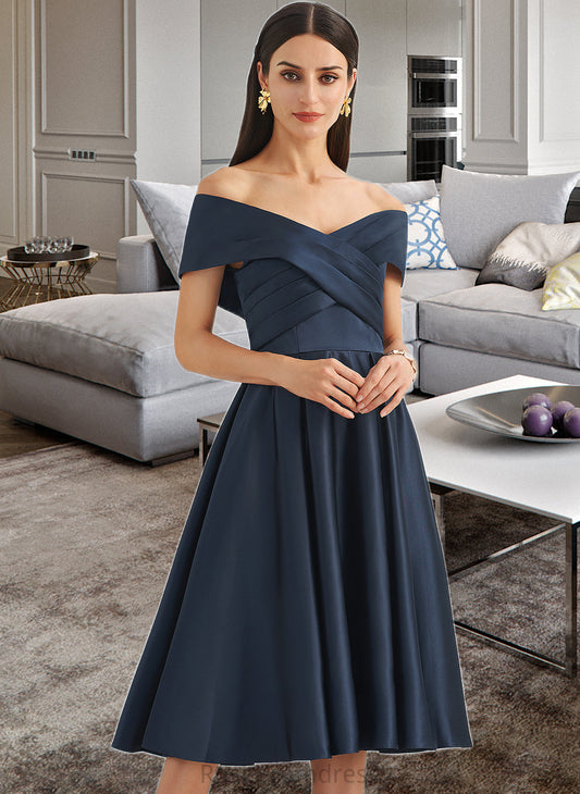 Eva A-Line Off-the-Shoulder Knee-Length Bridesmaid Dress With Pockets SRSP0013150