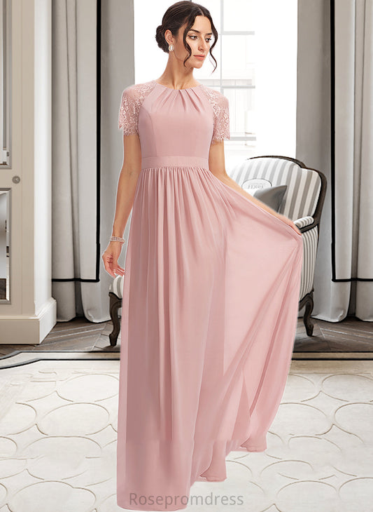 Helena A-Line Floor-Length Bridesmaid Dress With Lace SRSP0013151