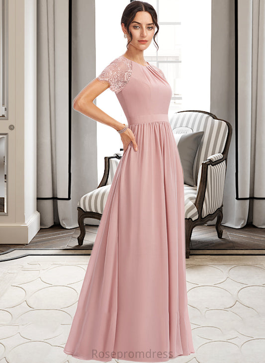 Helena A-Line Floor-Length Bridesmaid Dress With Lace SRSP0013151