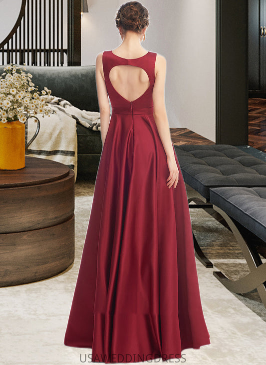 Helen A-Line Scoop Neck Floor-Length Bridesmaid Dress DSP0013198
