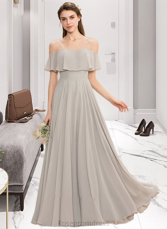 Brynn A-Line Off-the-Shoulder Floor-Length Chiffon Bridesmaid Dress SRSP0013202