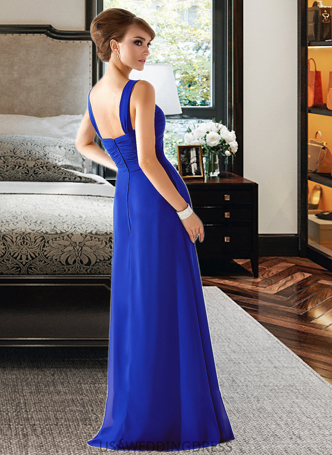 Kaelyn Chiffon Floor-length Empire Sweetheart Bridesmaid Dress DSP0013212