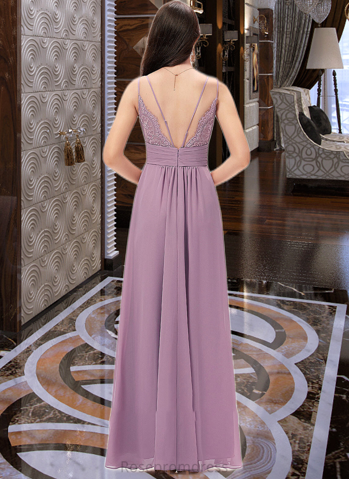 Zoie A-Line Sweetheart Floor-Length Chiffon Bridesmaid Dress SRSP0013225