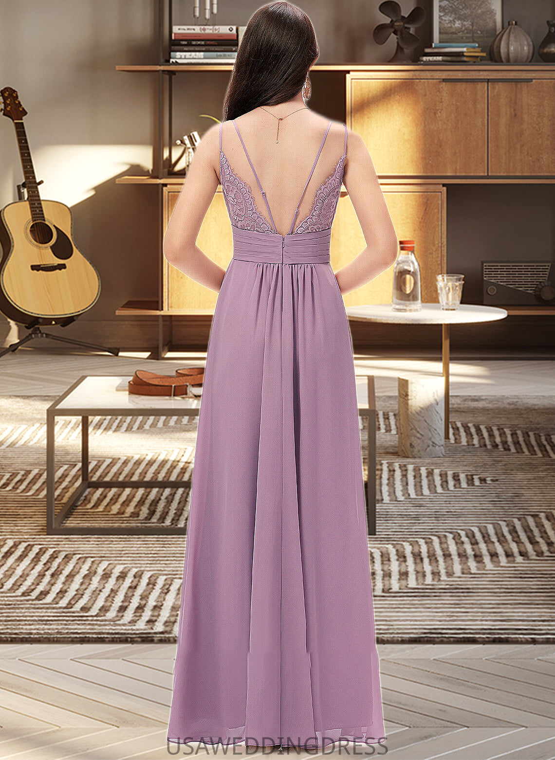 Lilah A-Line Sweetheart Floor-Length Chiffon Bridesmaid Dress DSP0013225