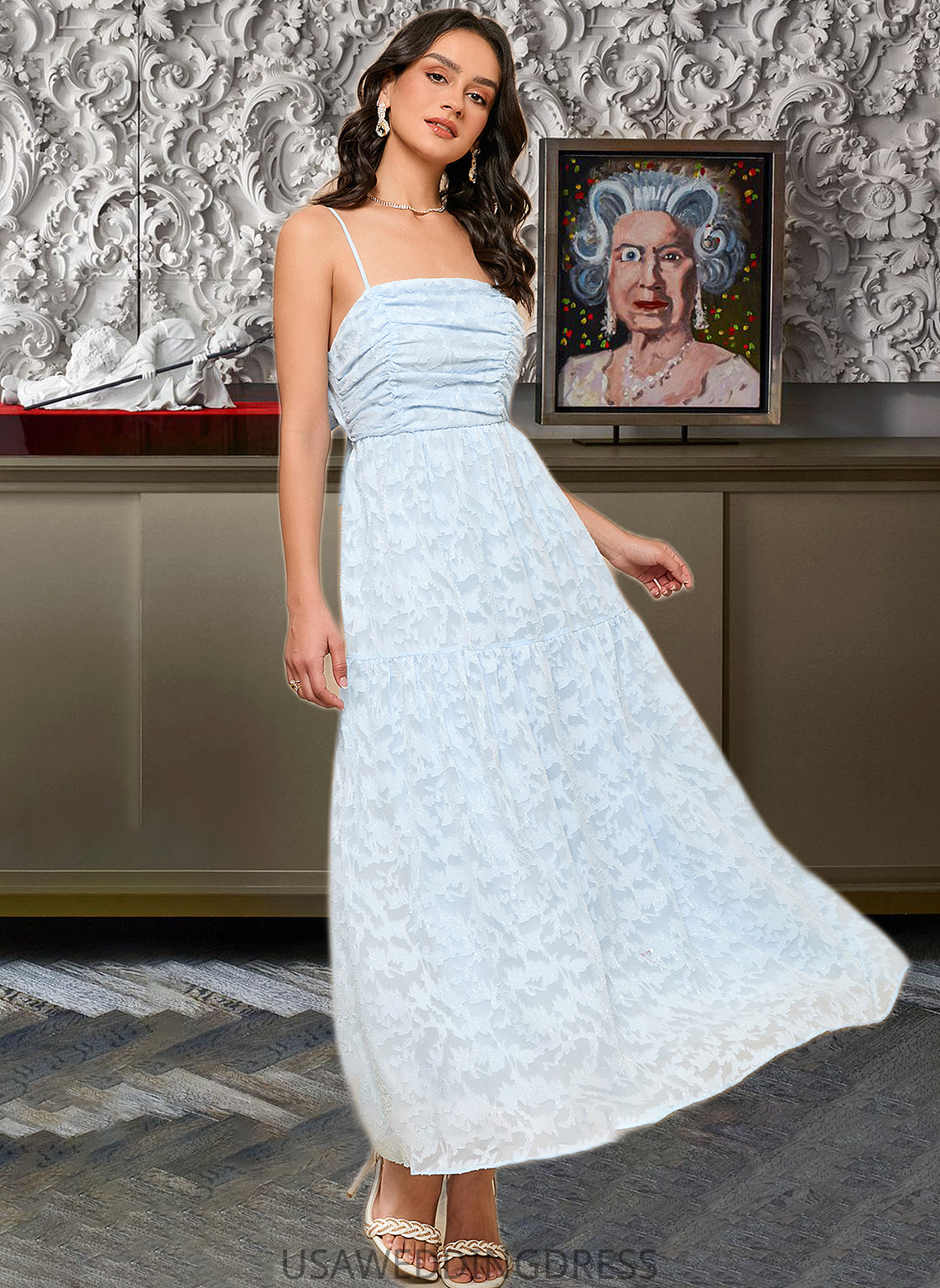 Jayden A-LineSquareNecklineAnkle-LengthBridesmaidDress#273653 DSP0013262