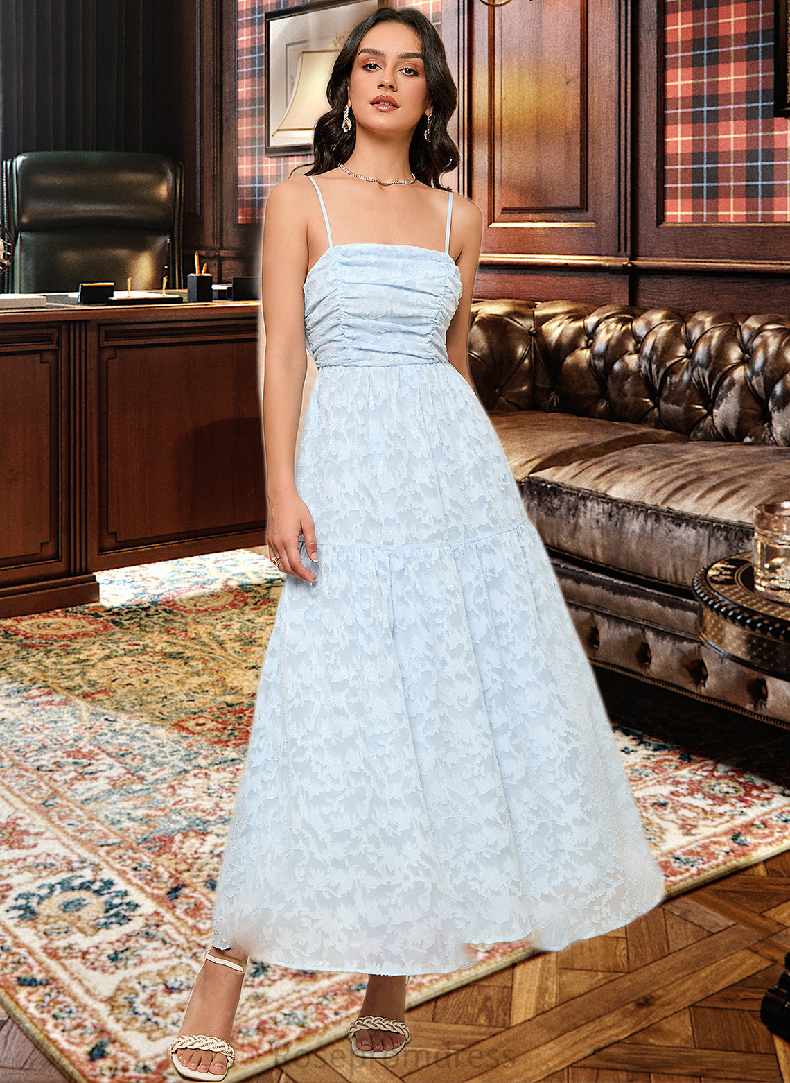 Melany A-LineSquareNecklineAnkle-LengthBridesmaidDress#273653 SRSP0013262