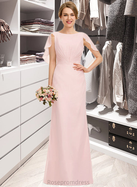 Gwendoline A-Line Scoop Neck Floor-Length Chiffon Bridesmaid Dress With Cascading Ruffles SRSP0013269