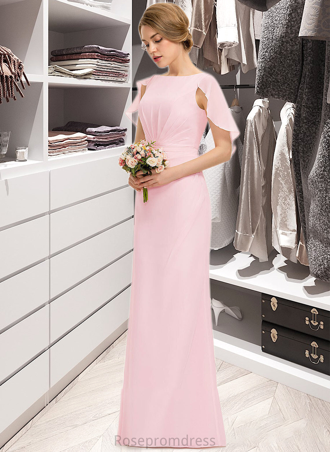 Gwendoline A-Line Scoop Neck Floor-Length Chiffon Bridesmaid Dress With Cascading Ruffles SRSP0013269