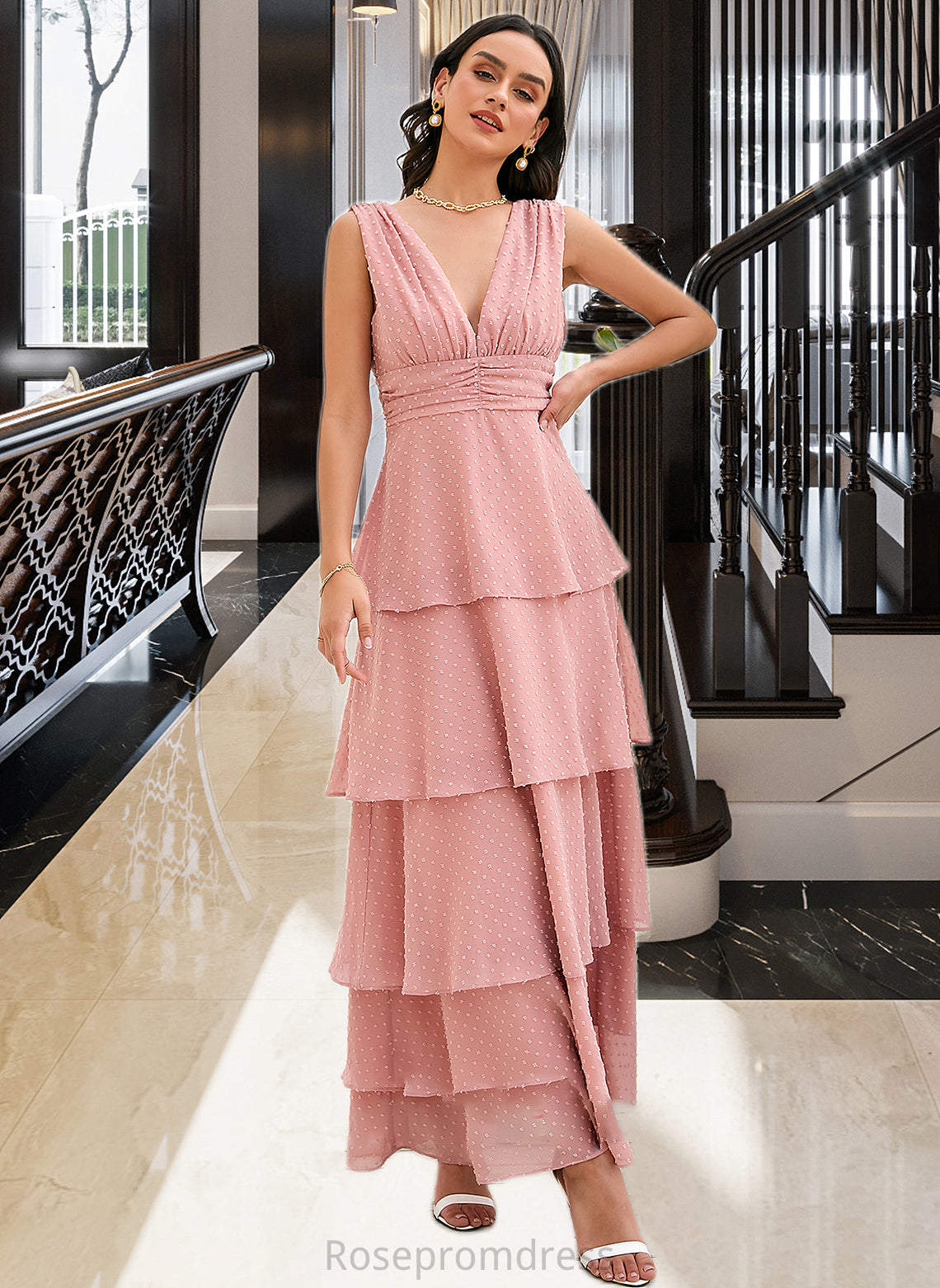 Gretchen A-LineV-neckAnkle-LengthBridesmaidDress#273660 SRSP0013272