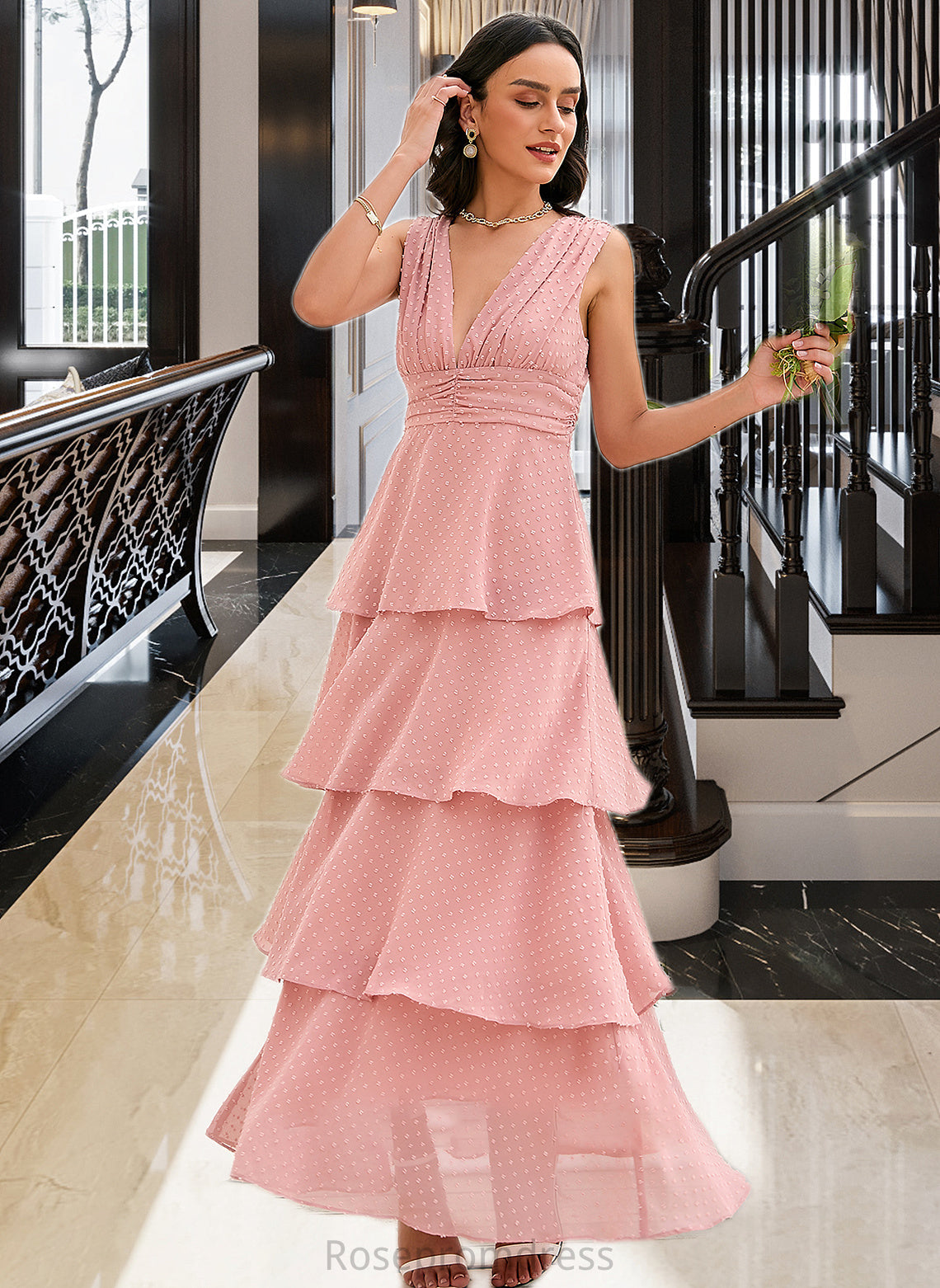 Gretchen A-LineV-neckAnkle-LengthBridesmaidDress#273660 SRSP0013272