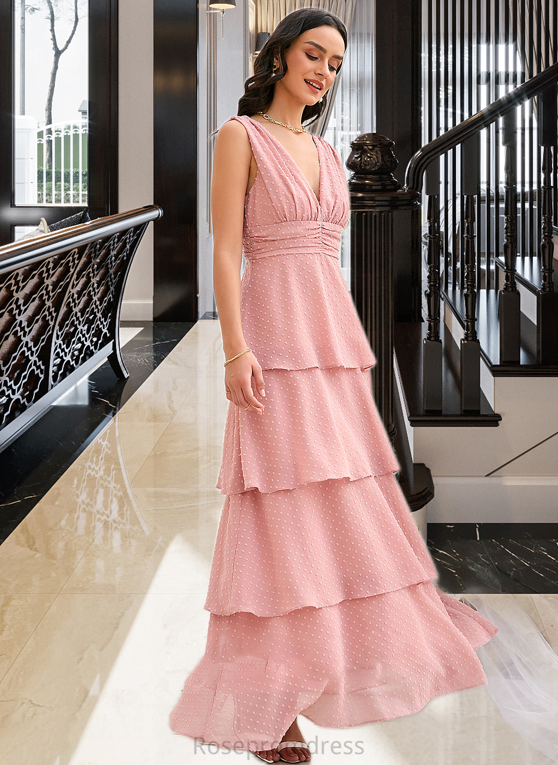 Gretchen A-LineV-neckAnkle-LengthBridesmaidDress#273660 SRSP0013272