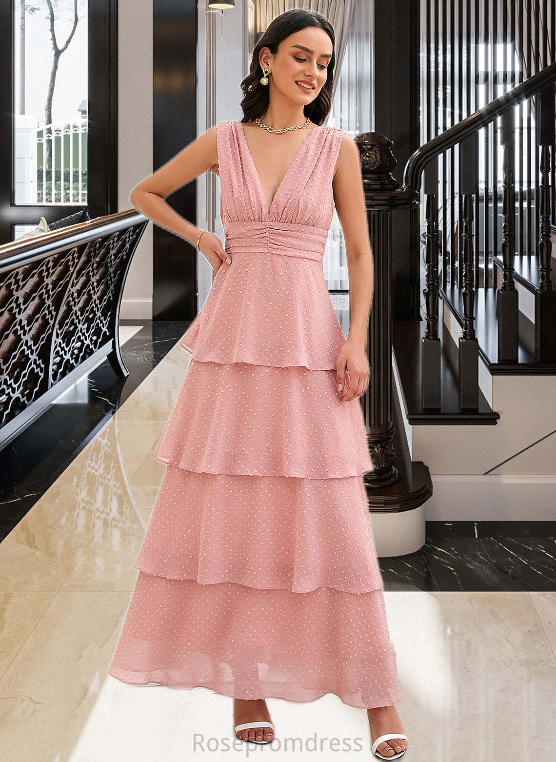 Gretchen A-LineV-neckAnkle-LengthBridesmaidDress#273660 SRSP0013272