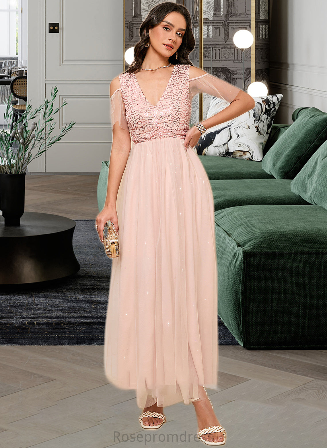 Kaitlynn A-LineV-neckAnkle-LengthBridesmaidDress#273662 SRSP0013281