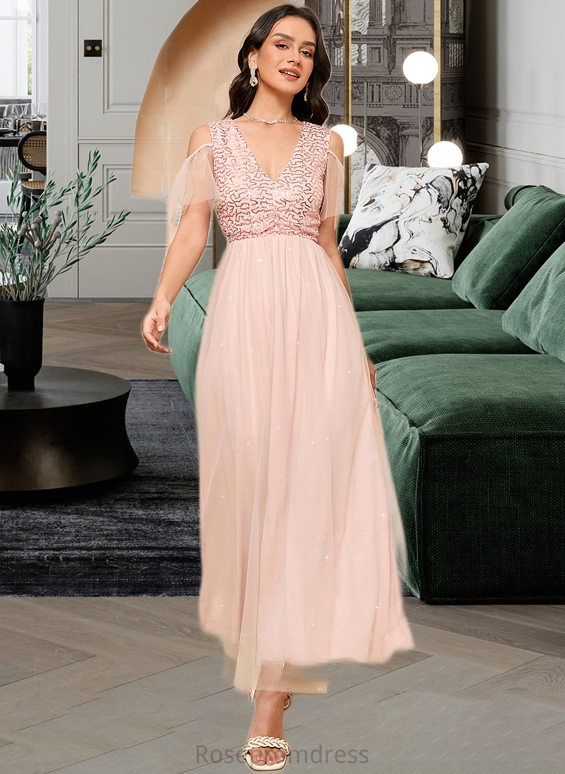 Kaitlynn A-LineV-neckAnkle-LengthBridesmaidDress#273662 SRSP0013281