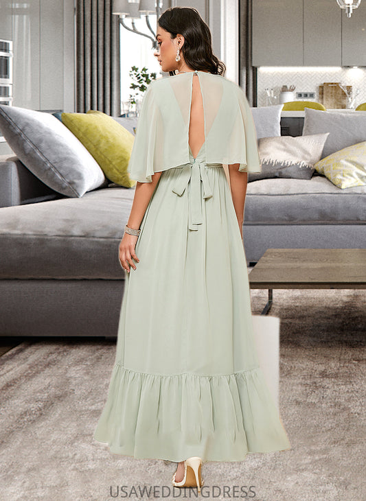 Ayanna A-LineV-neckAnkle-LengthBridesmaidDressWithSequins#273659 DSP0013282