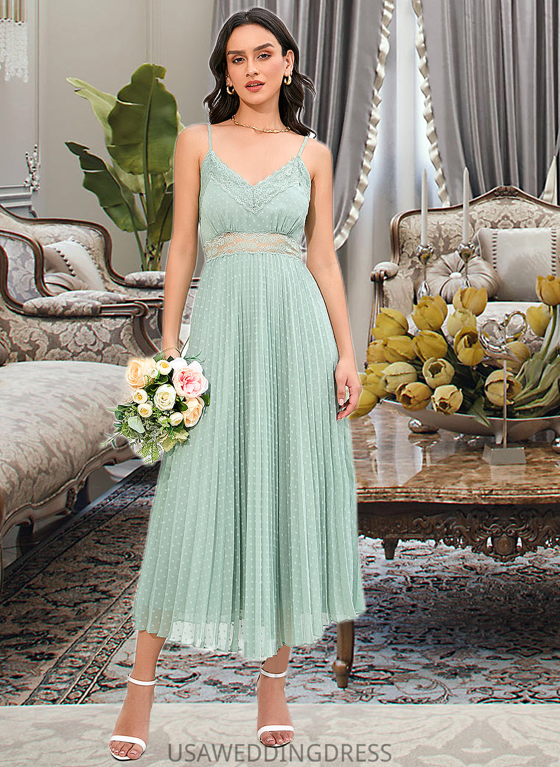 Lizbeth A-LineV-neckAnkle-LengthBridesmaidDress#273652 DSP0013283