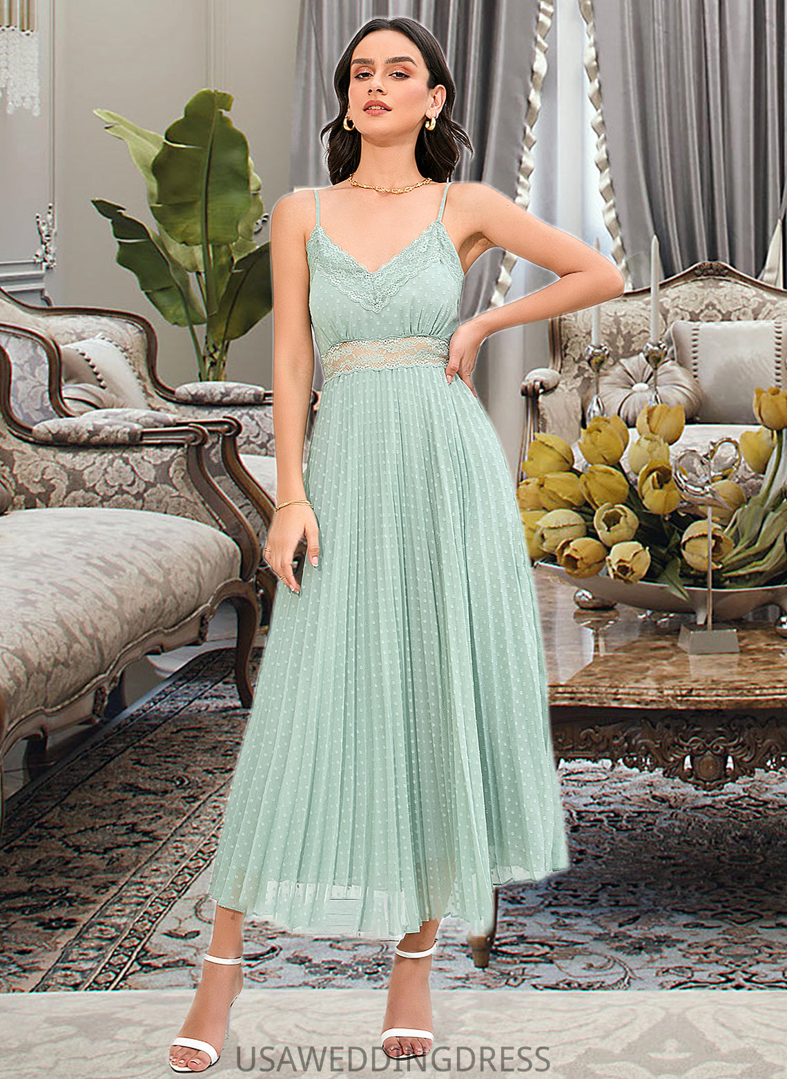 Lizbeth A-LineV-neckAnkle-LengthBridesmaidDress#273652 DSP0013283