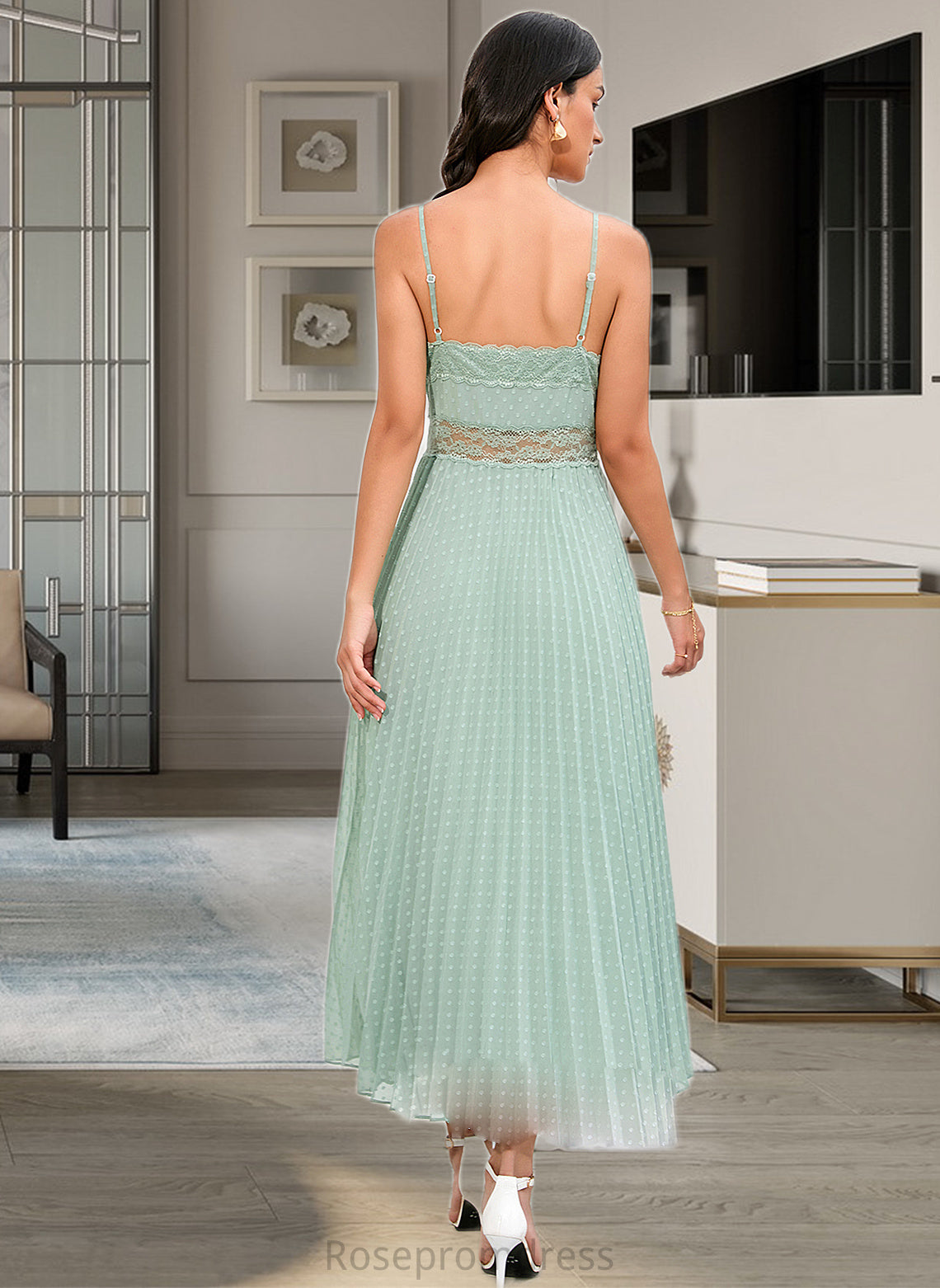 Beatrice A-LineV-neckAnkle-LengthBridesmaidDress#273652 SRSP0013283