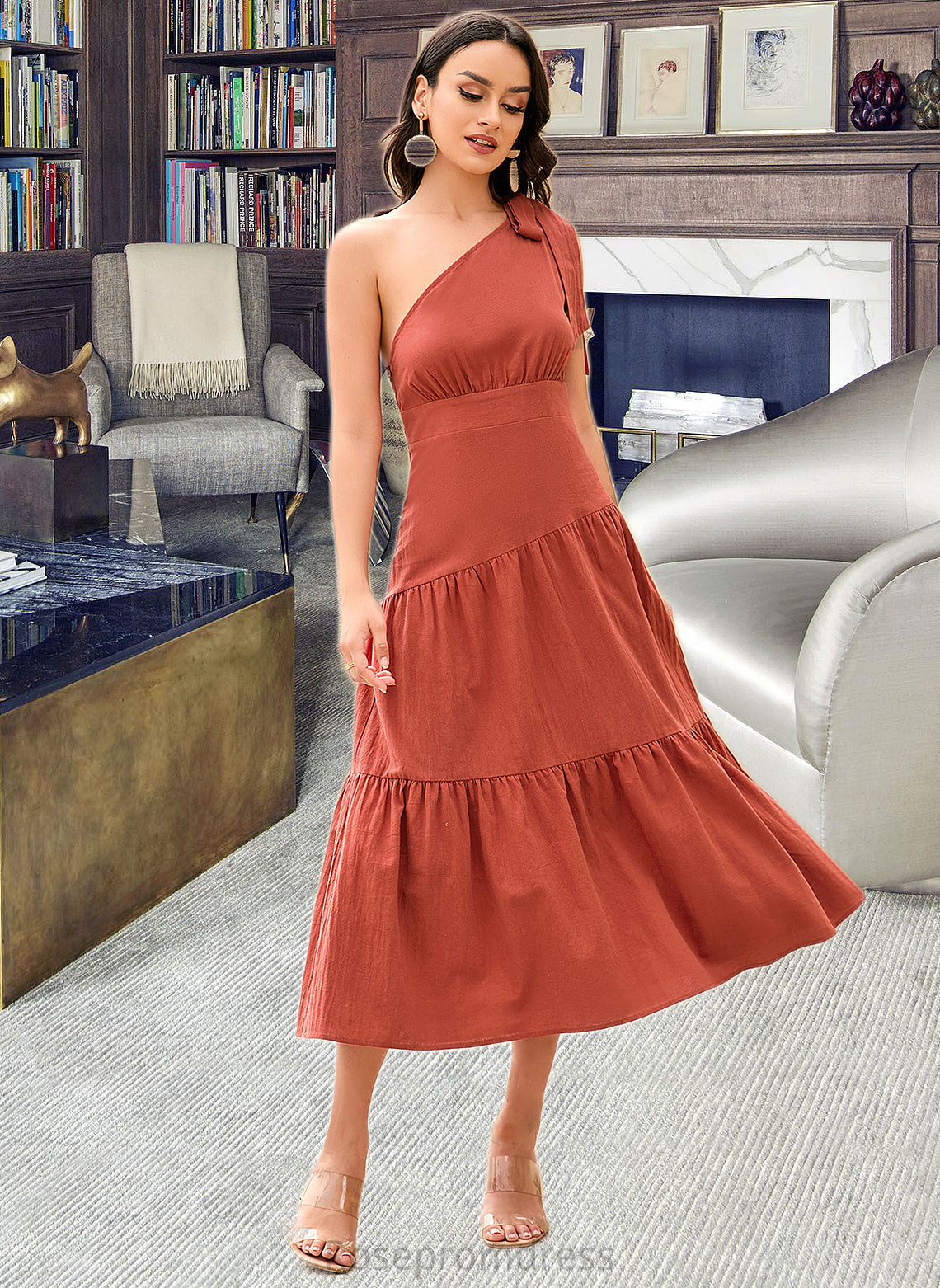 Marely A-LineOne-ShoulderAnkle-LengthBridesmaidDress#273612 SRSP0013297