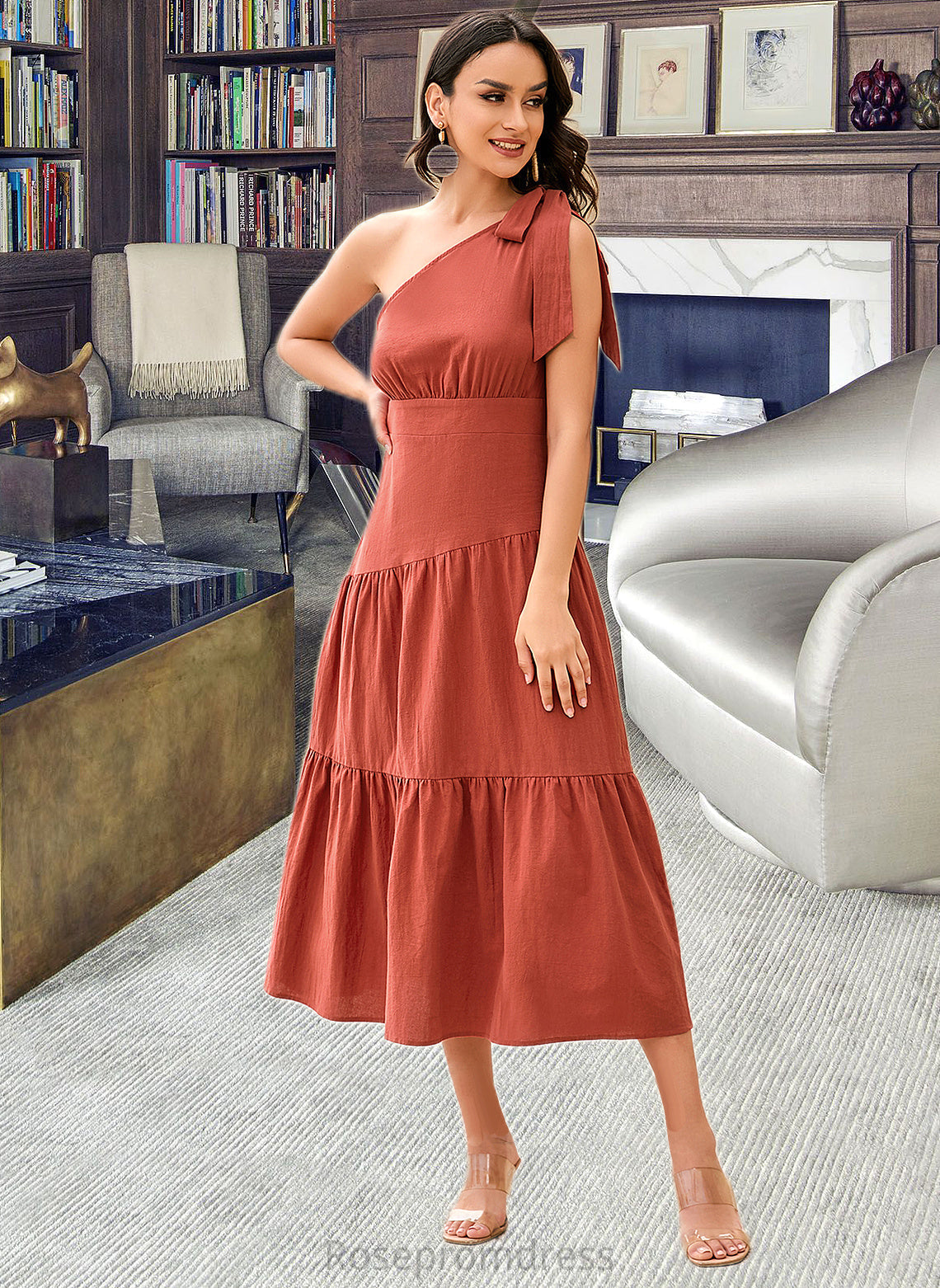 Marely A-LineOne-ShoulderAnkle-LengthBridesmaidDress#273612 SRSP0013297