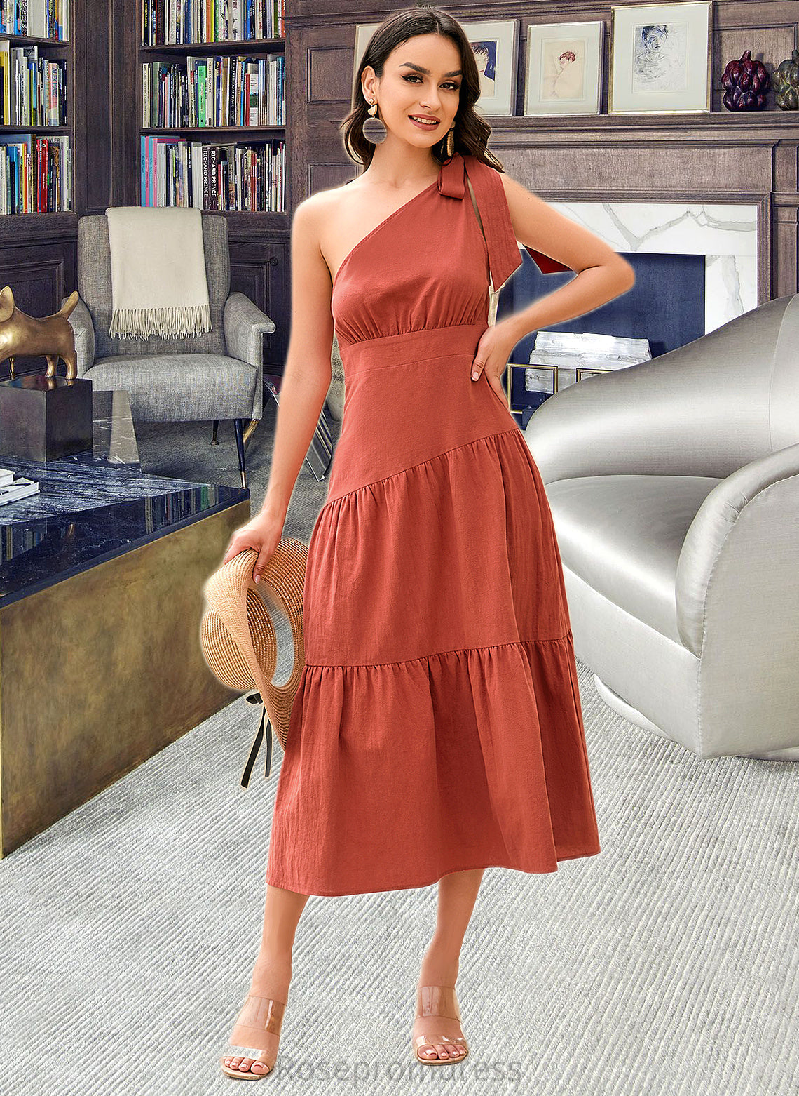 Marely A-LineOne-ShoulderAnkle-LengthBridesmaidDress#273612 SRSP0013297