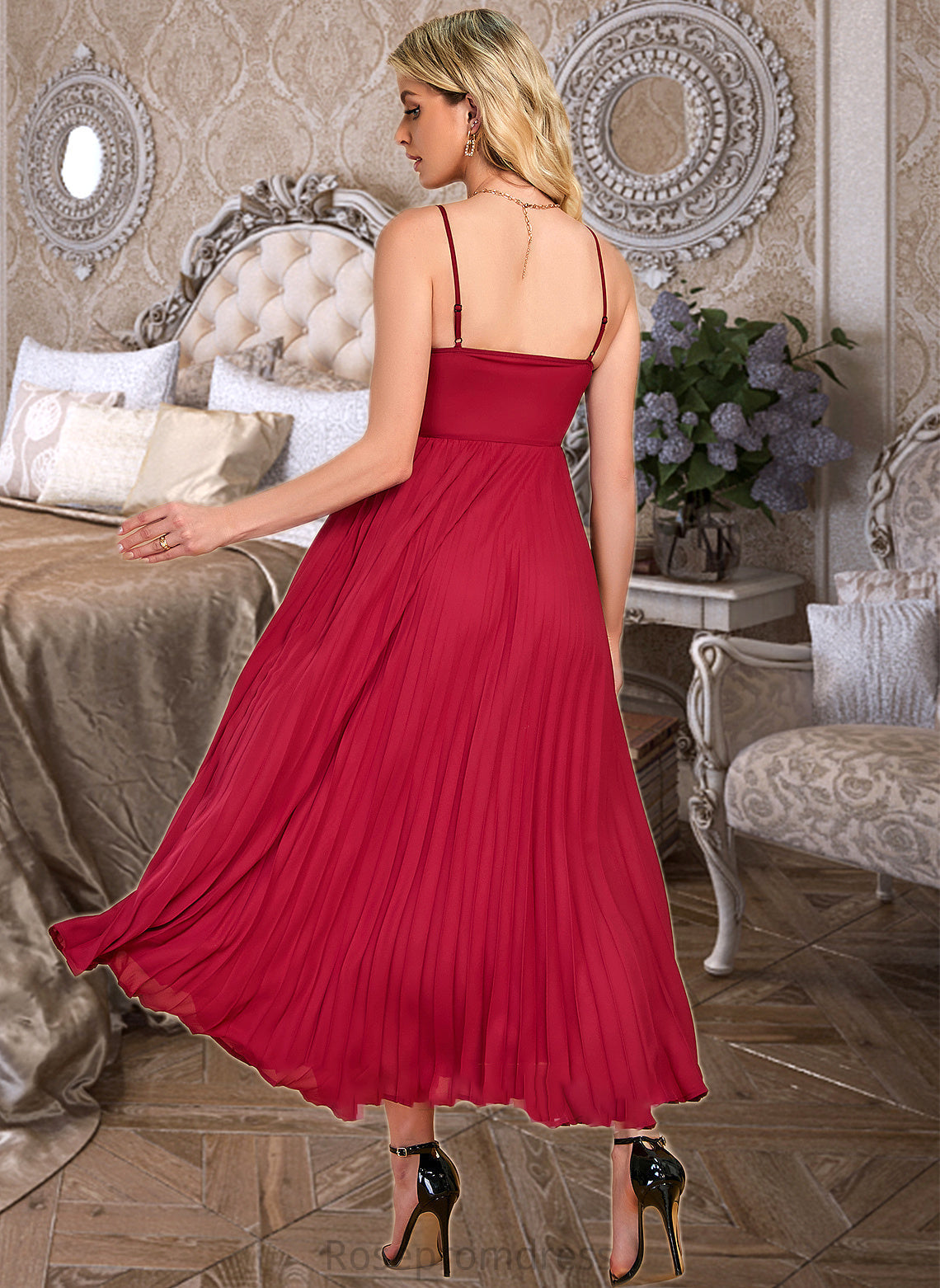 Lillian A-LineV-neckAnkle-LengthBridesmaidDress#273610 SRSP0013301