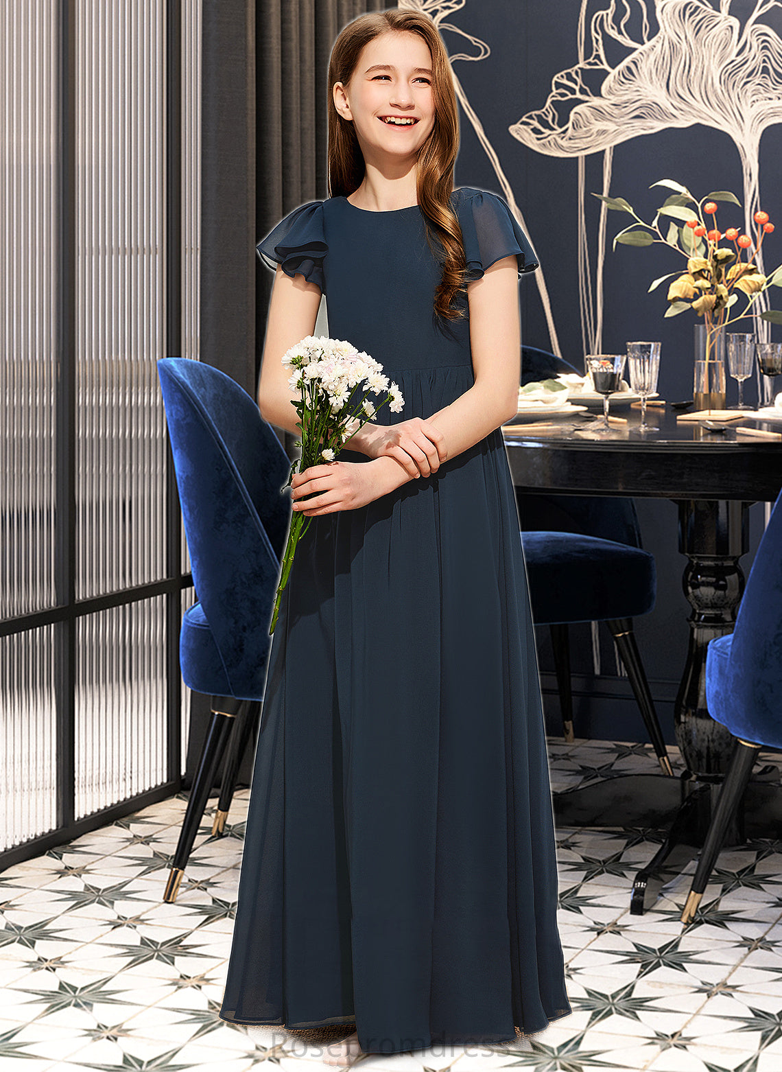 Meg A-LineScoopNeckFloor-LengthChiffonJuniorBridesmaidDress#253684 SRSP0013478