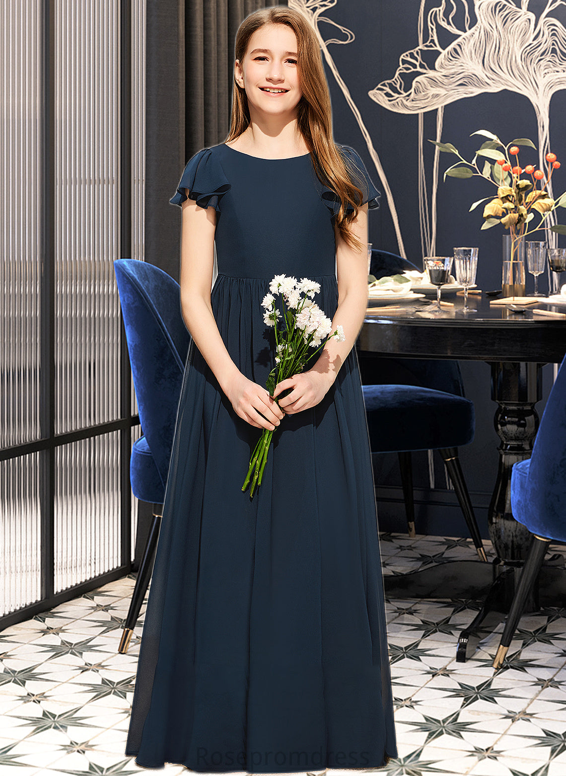 Meg A-LineScoopNeckFloor-LengthChiffonJuniorBridesmaidDress#253684 SRSP0013478