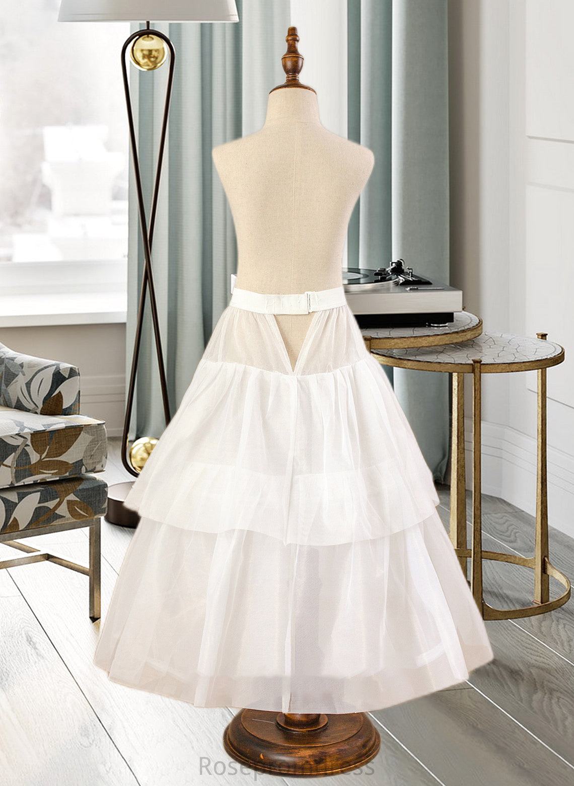 Elyse Ball-Gown/PrincessScoopNeckFloor-LengthTulleJuniorBridesmaidDressWithSashBeading#136423 SRSP0013615