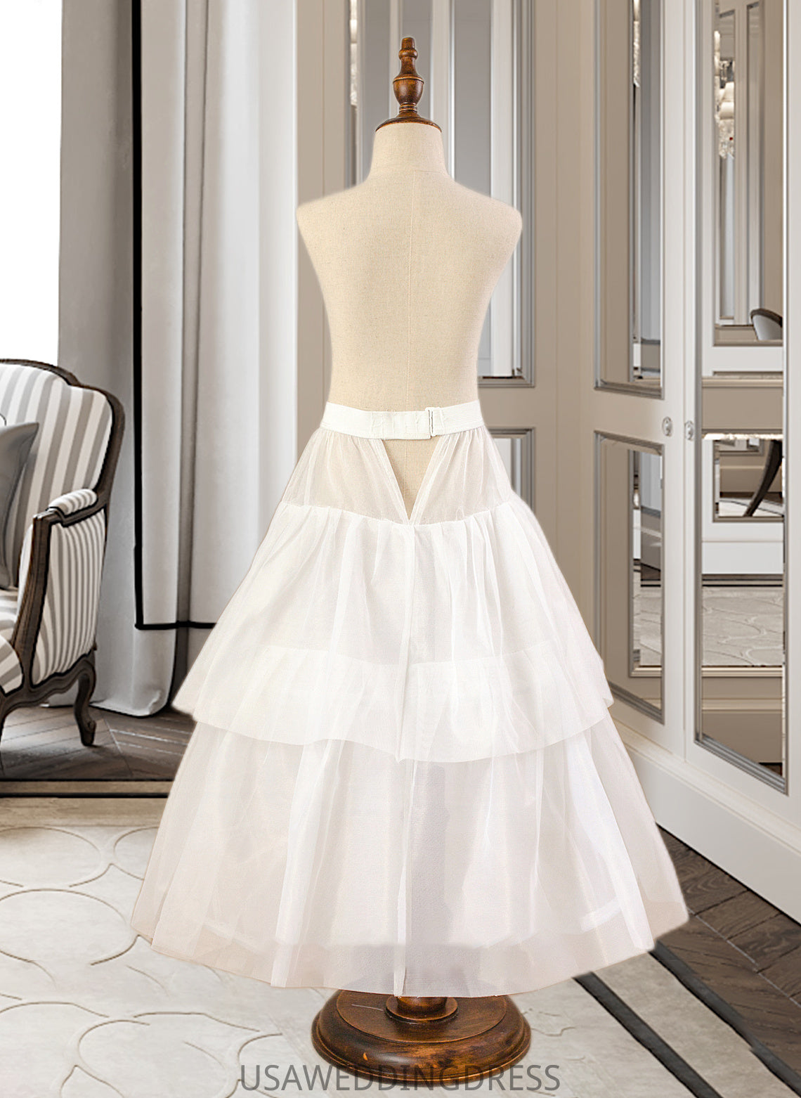 Alisa Ball-Gown/PrincessScoopNeckFloor-LengthTulleJuniorBridesmaidDressWithSashBeading#136423 DSP0013615