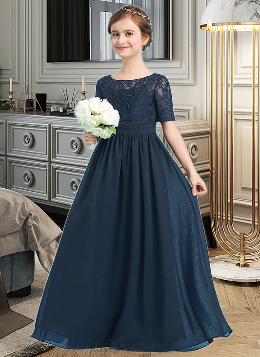 Courtney A-LineScoopNeckFloor-LengthChiffonJuniorBridesmaidDress#148411 SRSP0013631