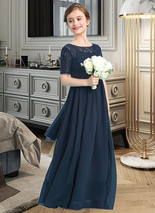 Courtney A-LineScoopNeckFloor-LengthChiffonJuniorBridesmaidDress#148411 SRSP0013631